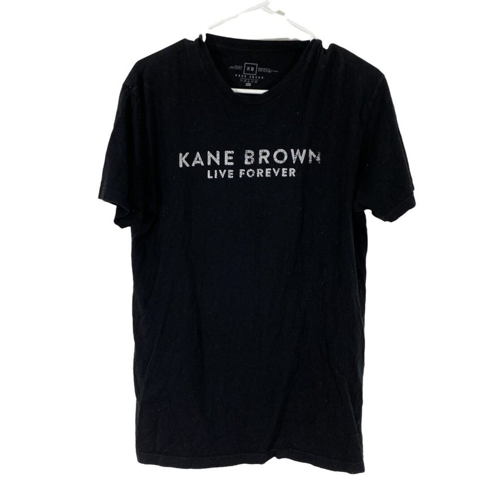 Kane Brown Live Forever Womens Black Graphic Short Sleeve Crew Neck T Shirt Sz M